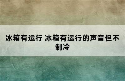 冰箱有运行 冰箱有运行的声音但不制冷